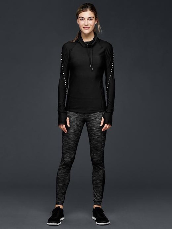 GAP Tops - GapFit Reflective Pullover Cowlneck Black Athletic Running Top Size Small